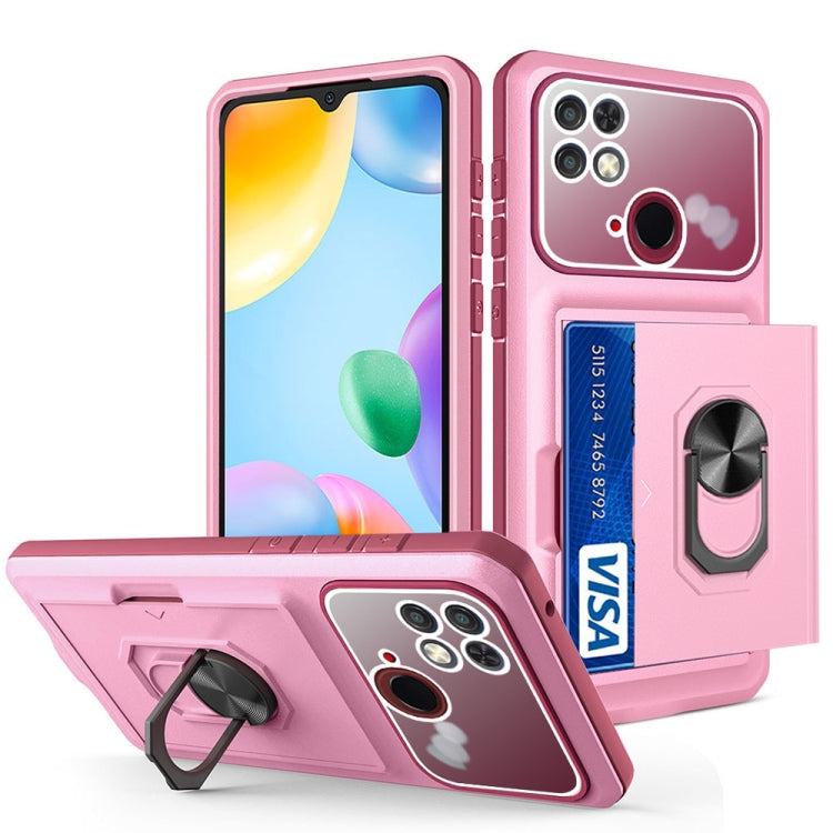 For Xiaomi Redmi 10C Card Ring Holder PC + TPU Phone Case