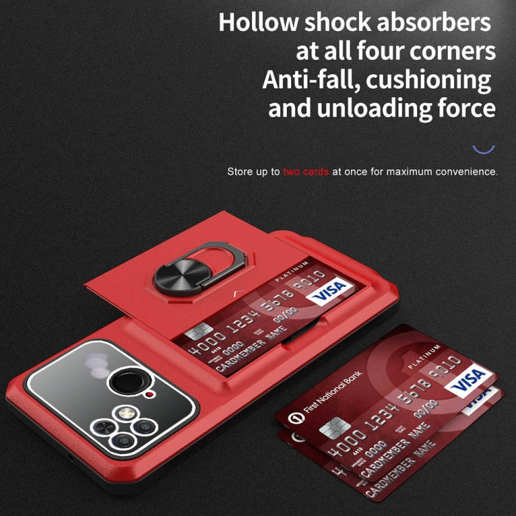 For Xiaomi Redmi 10C Card Ring Holder PC + TPU Phone Case