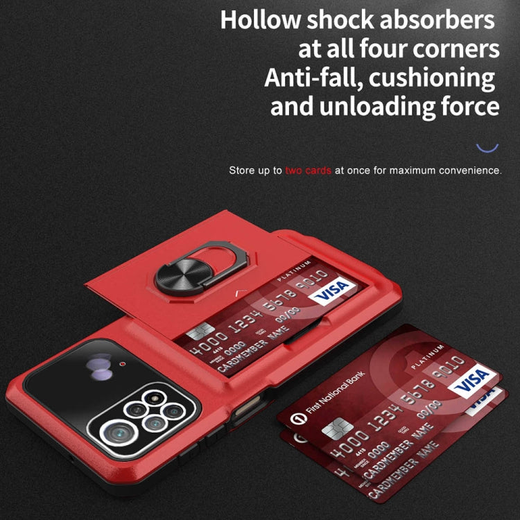 For Xiaomi Poco X4 Pro 5G Card Ring Holder PC + TPU Phone Case