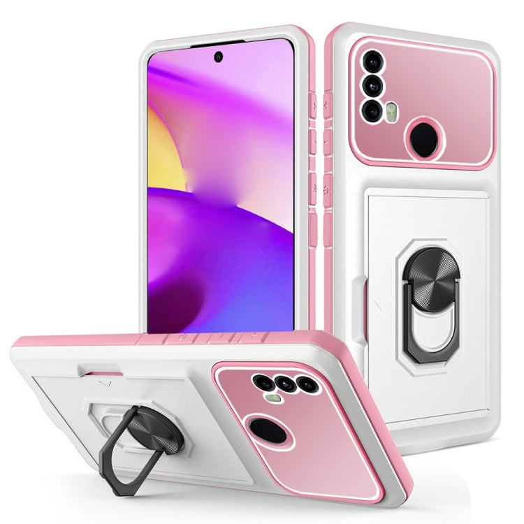 For Motorola Moto E40 / E20 Card Ring Holder PC + TPU Phone Case