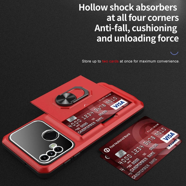 For Motorola Moto E40 / E20 Card Ring Holder PC + TPU Phone Case