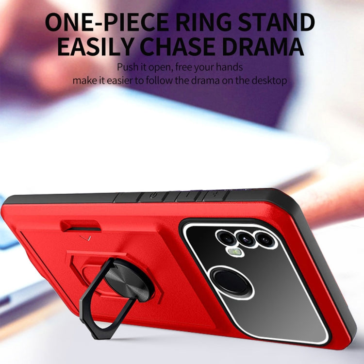 For Motorola Moto E40 / E20 Card Ring Holder PC + TPU Phone Case