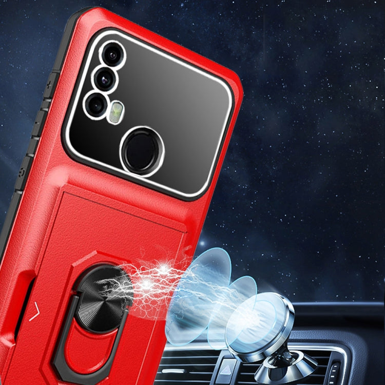 For Motorola Moto E40 / E20 Card Ring Holder PC + TPU Phone Case