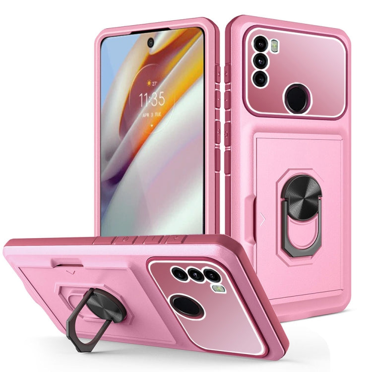 For Motorola Moto G60 Card Ring Holder PC + TPU Phone Case