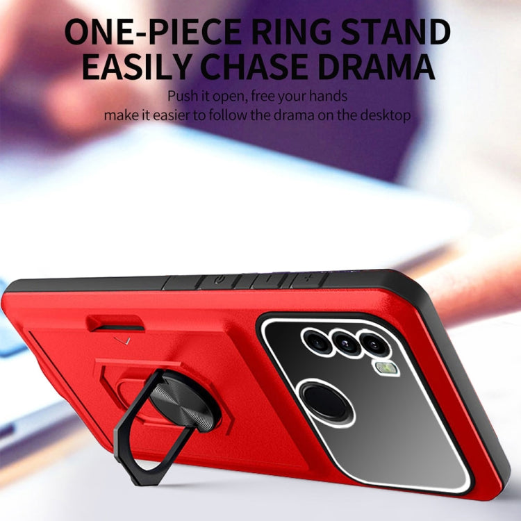 For Motorola Moto G60 Card Ring Holder PC + TPU Phone Case