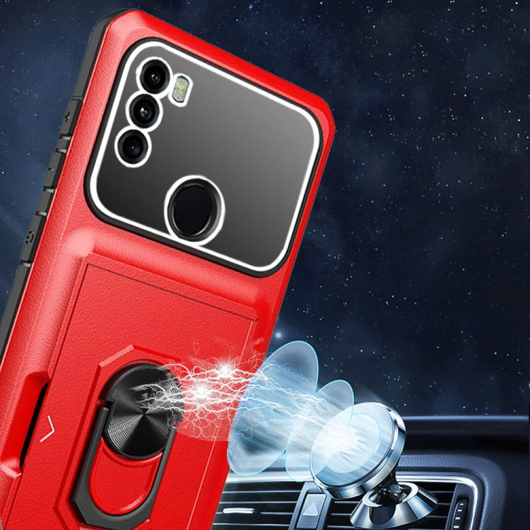 For Motorola Moto G60 Card Ring Holder PC + TPU Phone Case