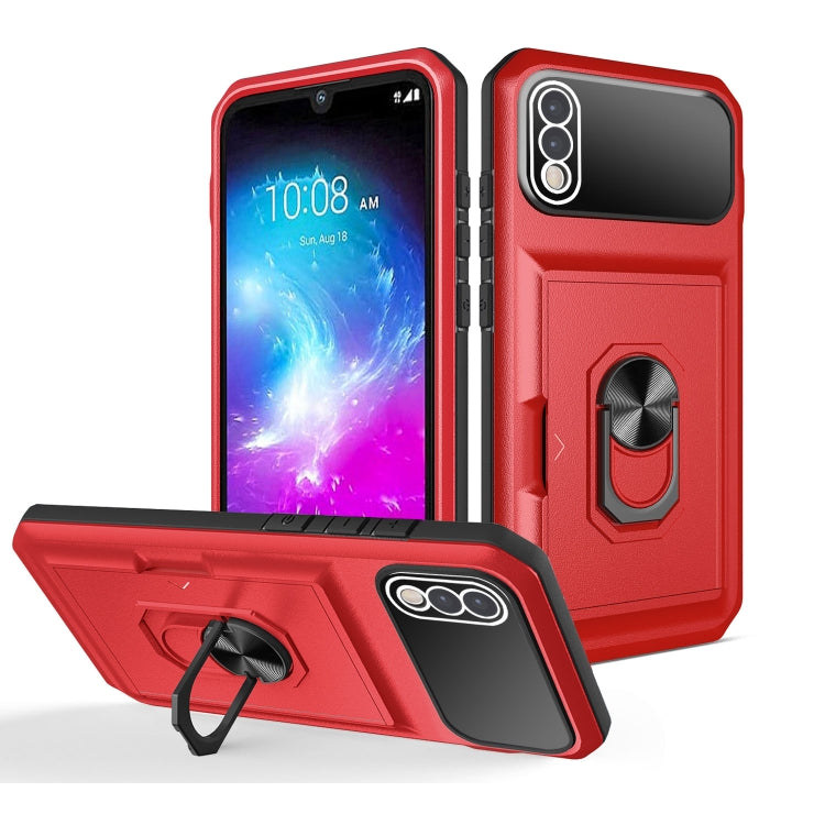 For ZTE Blade A5 2020 Card Ring Holder PC + TPU Phone Case