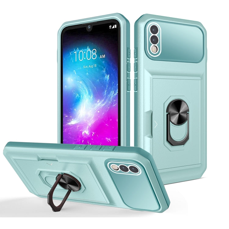 For ZTE Blade A5 2020 Card Ring Holder PC + TPU Phone Case