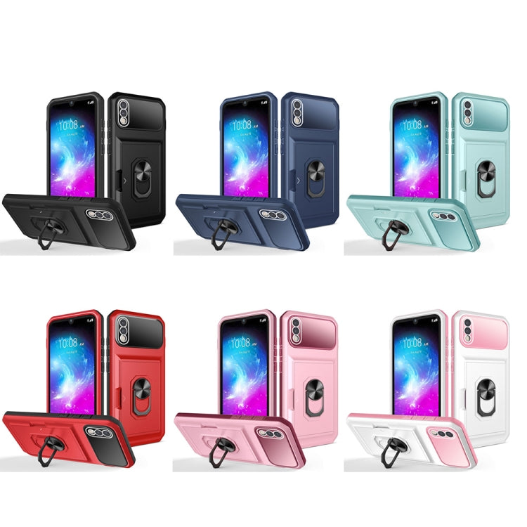 For ZTE Blade A5 2020 Card Ring Holder PC + TPU Phone Case