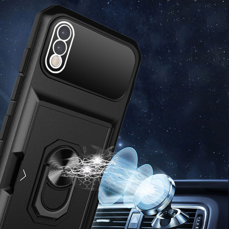 For ZTE Blade A5 2020 Card Ring Holder PC + TPU Phone Case