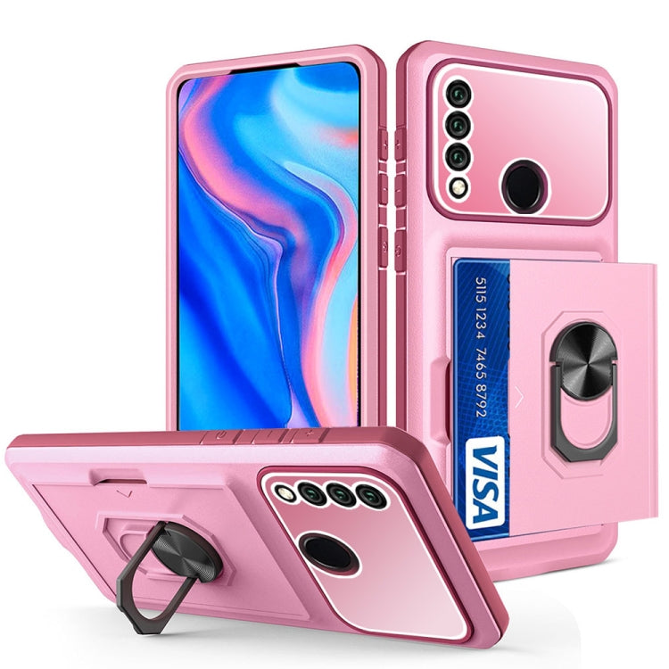 For Huawei Y9 Prime 2019 Card Ring Holder PC + TPU Phone Case