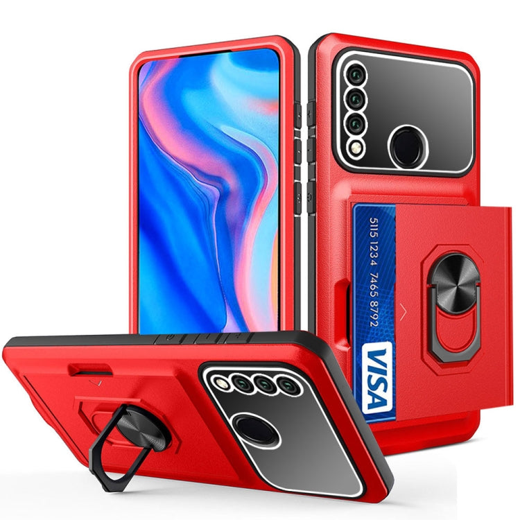 For Huawei Y9 Prime 2019 Card Ring Holder PC + TPU Phone Case
