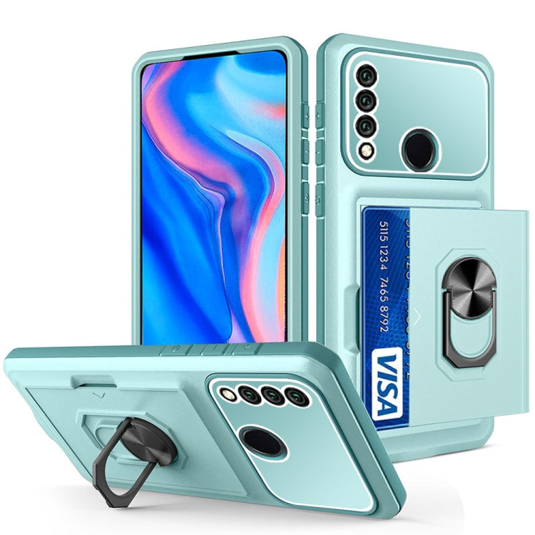 For Huawei Y9 Prime 2019 Card Ring Holder PC + TPU Phone Case