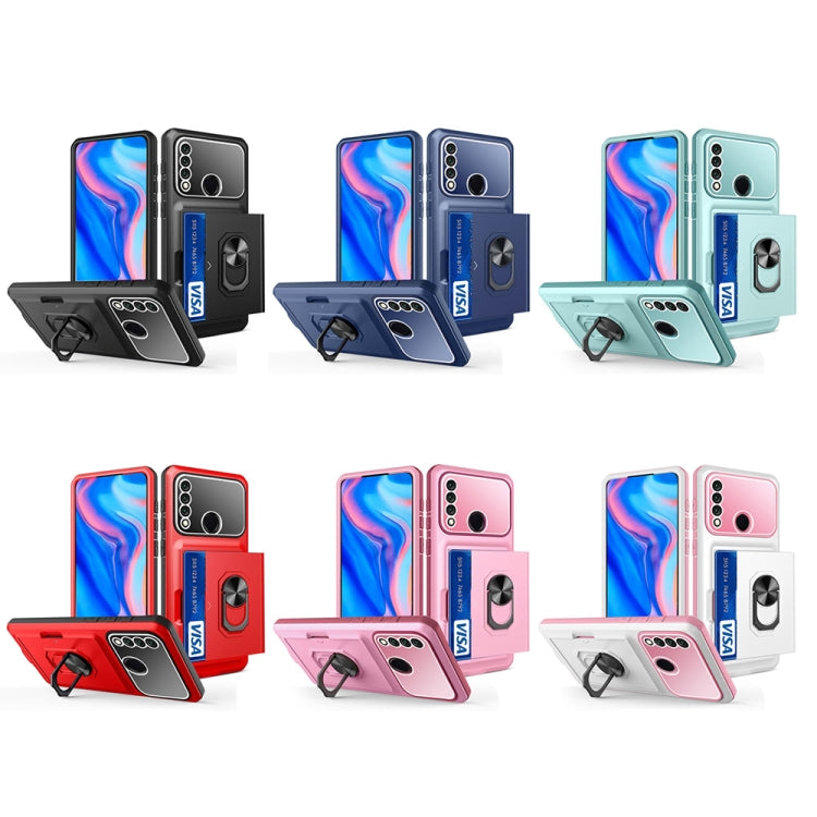 For Huawei Y9 Prime 2019 Card Ring Holder PC + TPU Phone Case