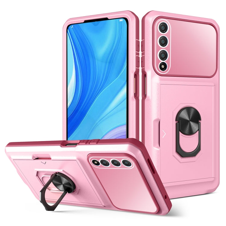 For Huawei Y9s Card Ring Holder PC + TPU Phone Case