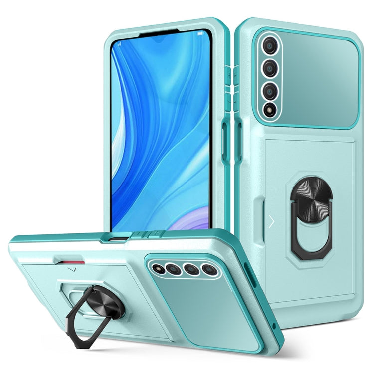 For Huawei Y9s Card Ring Holder PC + TPU Phone Case
