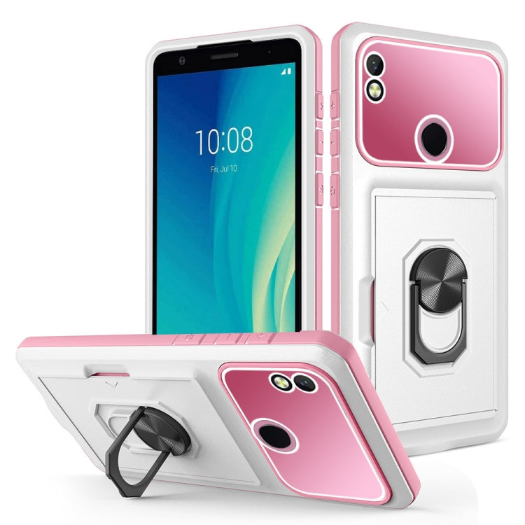 For ZTE Blade L210 Card Ring Holder PC + TPU Phone Case