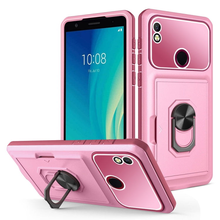 For ZTE Blade L210 Card Ring Holder PC + TPU Phone Case