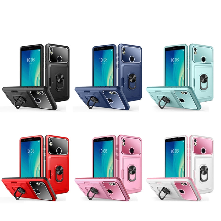 For ZTE Blade L210 Card Ring Holder PC + TPU Phone Case