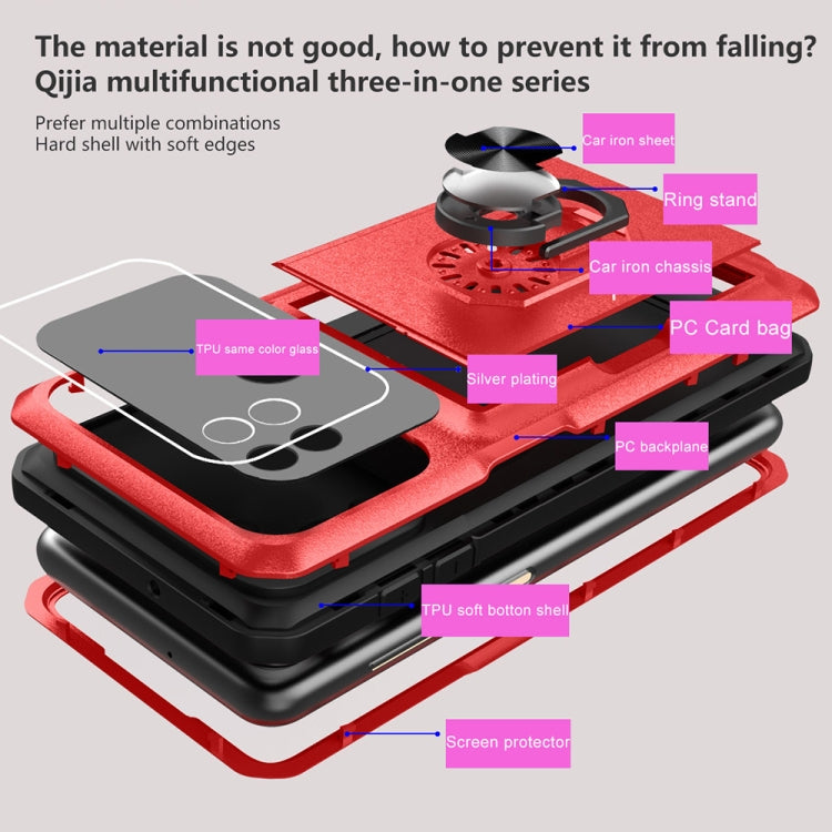 For ZTE Blade L210 Card Ring Holder PC + TPU Phone Case