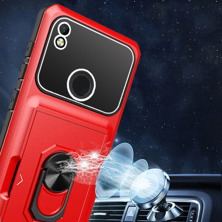 For ZTE Blade L210 Card Ring Holder PC + TPU Phone Case