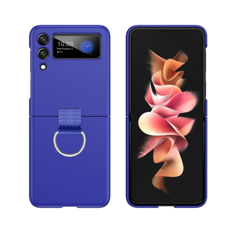 For Samsung Galaxy Z Flip3 5G PC Shockproof Folding Protective Case with Ring Buckle