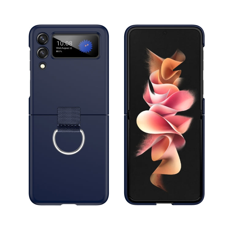 For Samsung Galaxy Z Flip3 5G PC Shockproof Folding Protective Case with Ring Buckle