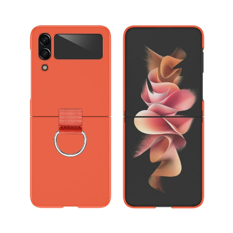 For Samsung Galaxy Z Flip4 PC Shockproof Folding Protective Case with Ring Buckle