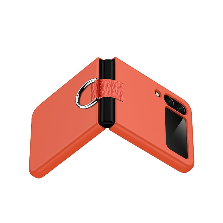 For Samsung Galaxy Z Flip4 PC Shockproof Folding Protective Case with Ring Buckle