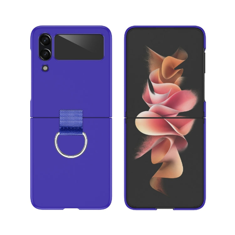 For Samsung Galaxy Z Flip4 PC Shockproof Folding Protective Case with Ring Buckle