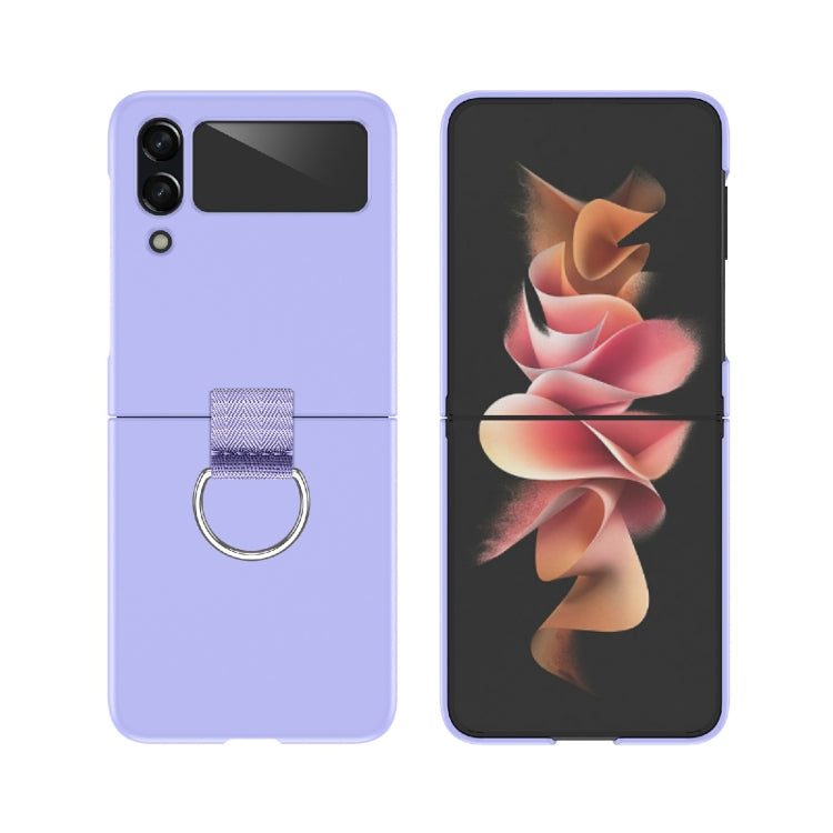 For Samsung Galaxy Z Flip4 PC Shockproof Folding Protective Case with Ring Buckle