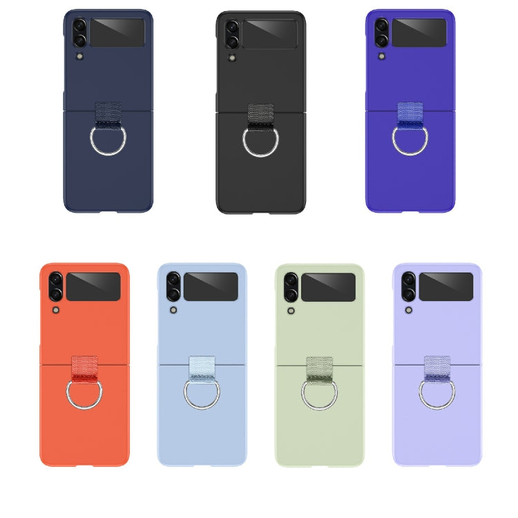 For Samsung Galaxy Z Flip4 PC Shockproof Folding Protective Case with Ring Buckle