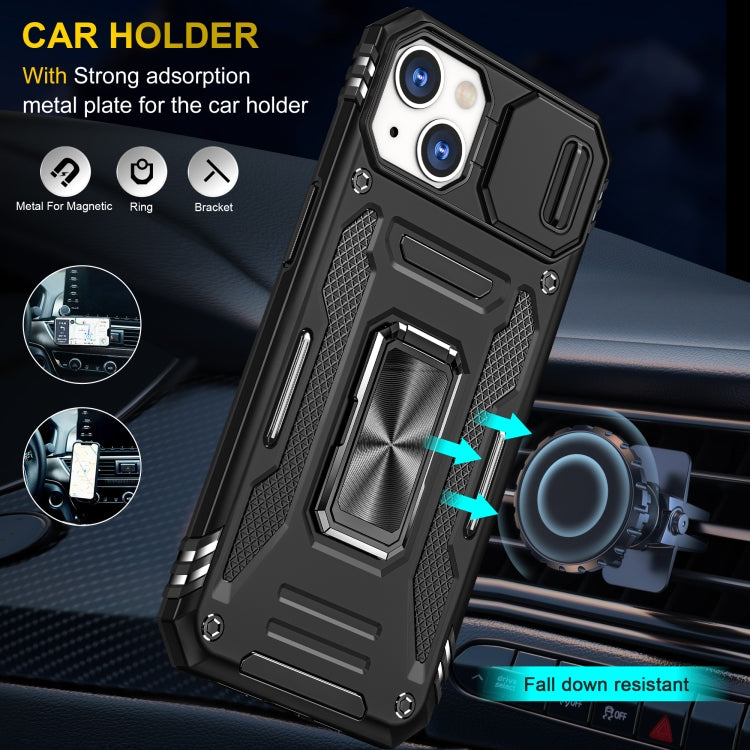 For iPhone 14 Armor PC + TPU Camera Shield Phone Case