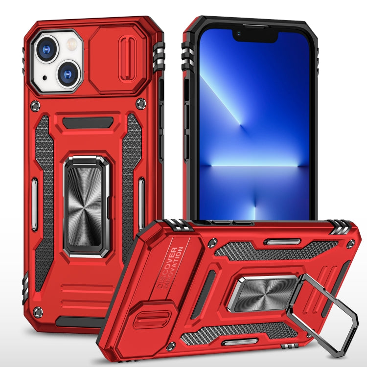 For iPhone 14 Armor PC + TPU Camera Shield Phone Case