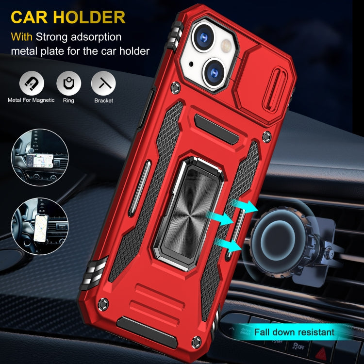 For iPhone 14 Armor PC + TPU Camera Shield Phone Case
