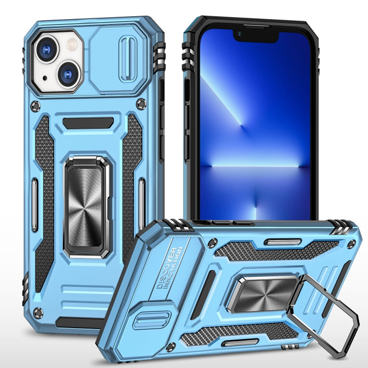 For iPhone 14 Armor PC + TPU Camera Shield Phone Case