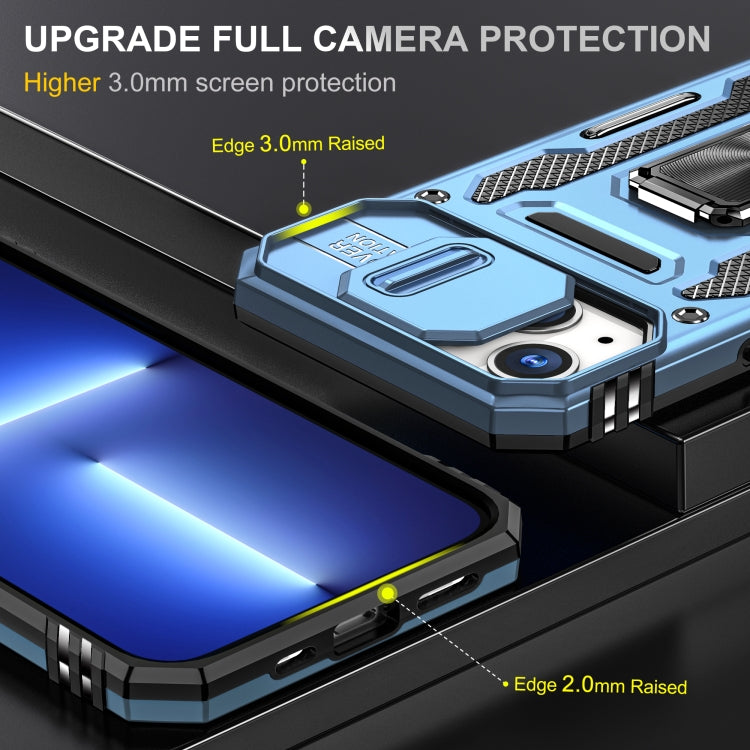 For iPhone 14 Armor PC + TPU Camera Shield Phone Case