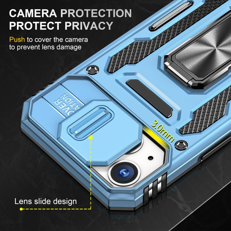 For iPhone 14 Armor PC + TPU Camera Shield Phone Case