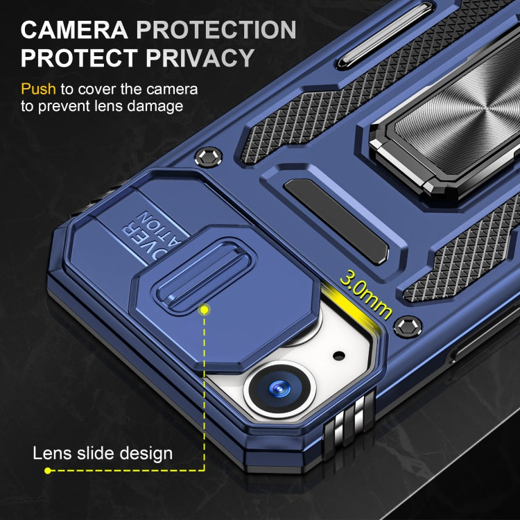 For iPhone 14 Plus Armor PC + TPU Camera Shield Phone Case