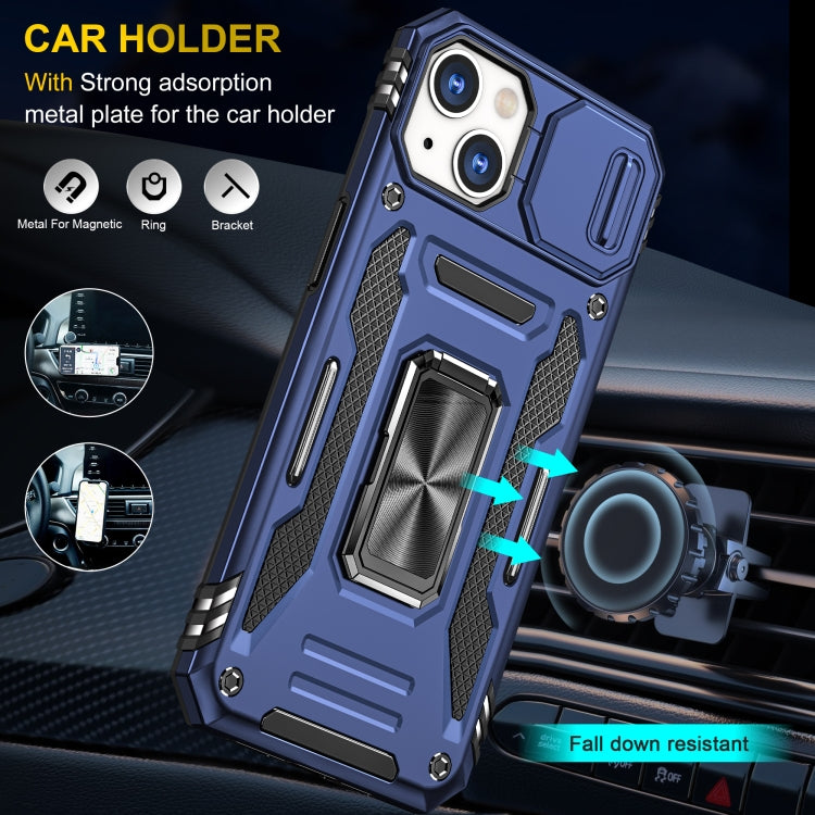 For iPhone 14 Plus Armor PC + TPU Camera Shield Phone Case