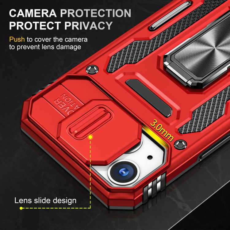 For iPhone 14 Plus Armor PC + TPU Camera Shield Phone Case