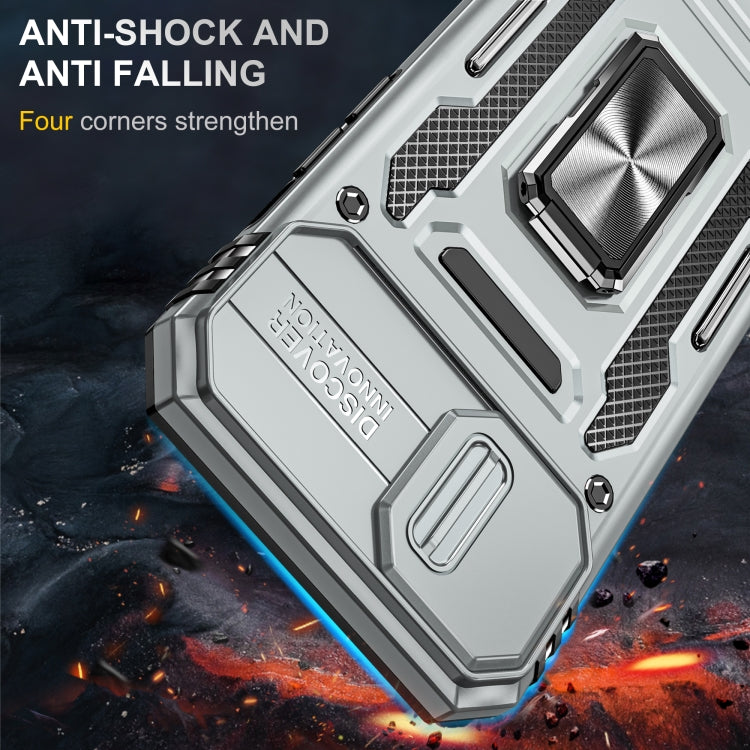 For iPhone 14 Plus Armor PC + TPU Camera Shield Phone Case