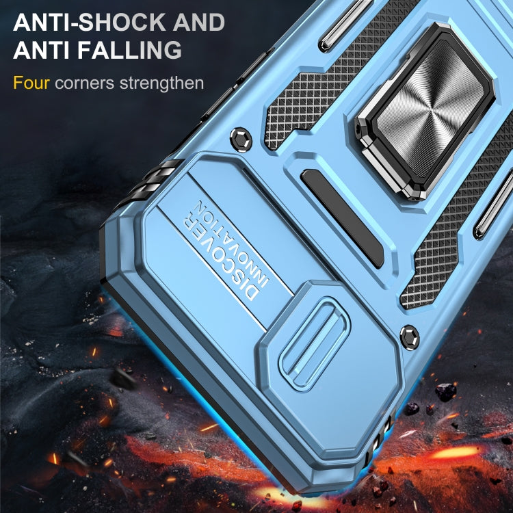 For iPhone 14 Plus Armor PC + TPU Camera Shield Phone Case