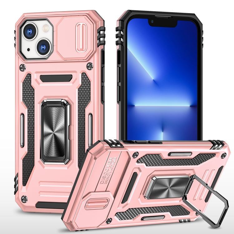 For iPhone 14 Plus Armor PC + TPU Camera Shield Phone Case