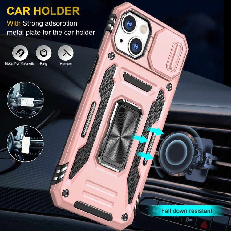 For iPhone 14 Plus Armor PC + TPU Camera Shield Phone Case