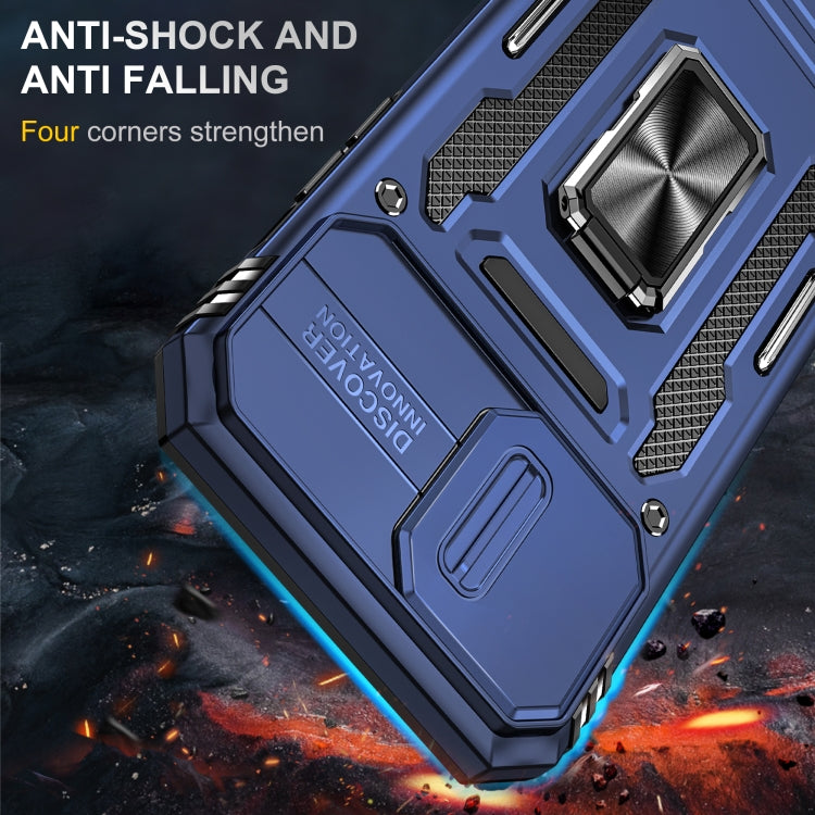 For iPhone 14 Pro Armor PC + TPU Camera Shield Phone Case