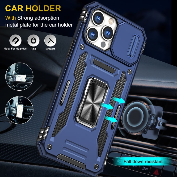 For iPhone 14 Pro Armor PC + TPU Camera Shield Phone Case