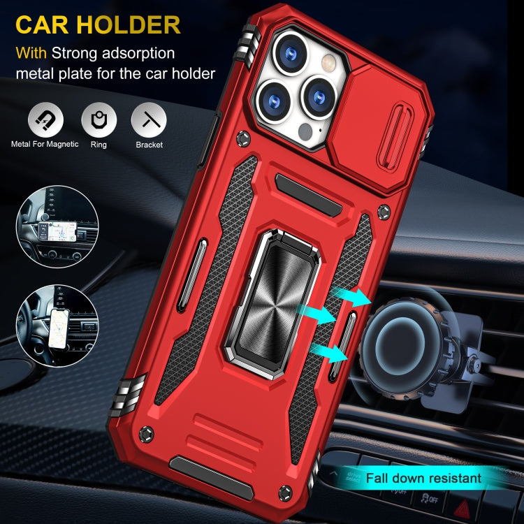 For iPhone 14 Pro Armor PC + TPU Camera Shield Phone Case
