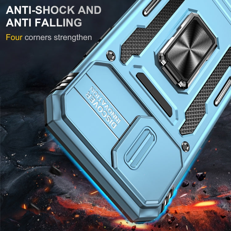 For iPhone 14 Pro Armor PC + TPU Camera Shield Phone Case