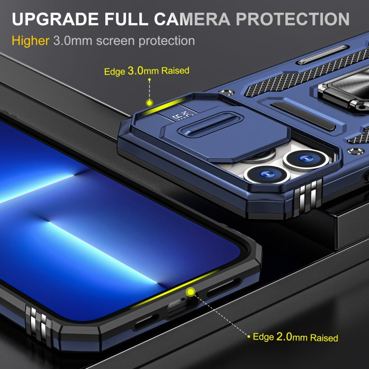 For iPhone 14 Pro Max Armor PC + TPU Camera Shield Phone Case